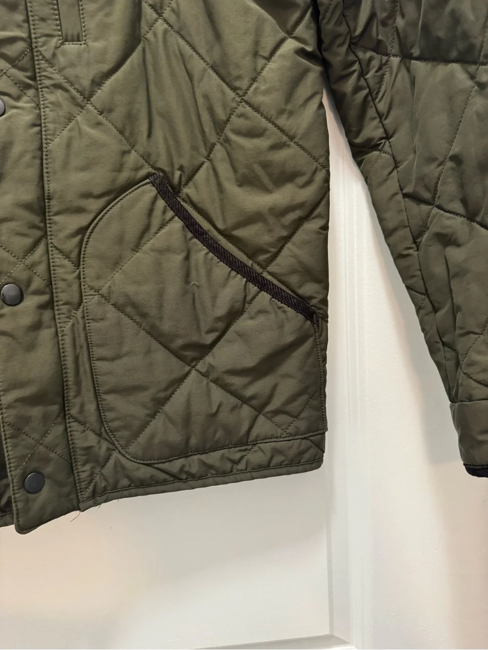 J.Crew Sussex Quilted Jacket Green Olive Field Primaloft Corduroy